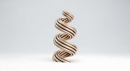 Poster - A spiraling, striped sculpture stands against a plain white background, creating a visually striking and abstract composition.