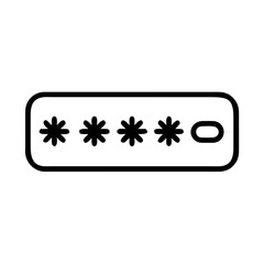 Aufkleber - clear outline icon of a password input field with asterisks and a toggle button is perfect for websites or blogs about cybersecurity, account security, login processes, or data protection