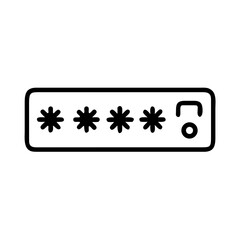 Aufkleber - clear outline icon of a password input field with asterisks and a toggle button is perfect for websites or blogs about cybersecurity, account security, login processes, or data protection