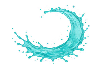 Leinwandbilder - Dynamic turquoise water splash forming a circle, isolated on transparent background, perfect for enhancing designs related to freshness and purity