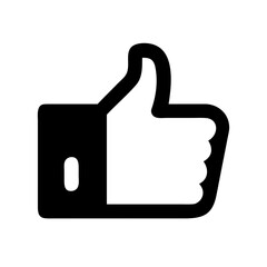 Poster - A solid fill icon of a thumbs-up gesture, representing like, approval, or positive feedback, ideal for websites or blogs for social media features, ratings, or recommendations.

