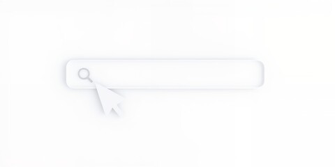 Poster - A white search bar with a magnifying glass icon and a cursor on a white background on transparent background