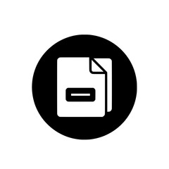 Poster - A vector icon of a document with a minus symbol, representing the action to remove or delete a file from a system.