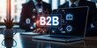 © MDMIJANUR - Business people with b2b concept on laptop screen in a modern office setting view on transparent background