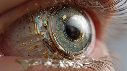 Poster - Advanced biometric systems showcase intricate eye and fingerprint technology for secure identification