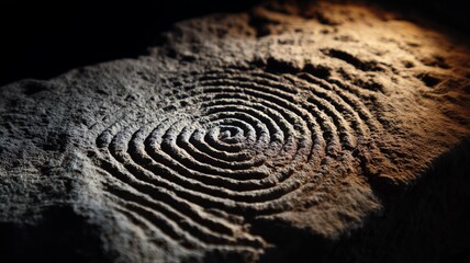 Poster - Exploration of detailed biometric fingerprint pattern on rugged surface in low light setting