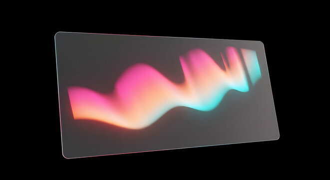 Abstract Pastel Wave on Glass Panel Digital Artwork with Gradient Color Effects