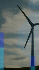 Poster - Animation of financial graphs over wind turbine