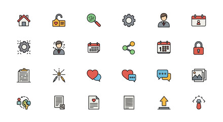 Poster - Travel and Business Web Icon Set for Digital and Mobile Design
