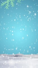 Poster - Animation of snow falling over snow globe and fir tree decoration