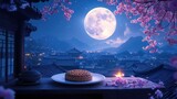 Moon cake for Mid Autumn festival, Thanks Giving Day, Korean Traditional Food,full moon, Moon festival, traditional Korean.
