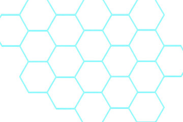 Leinwandbilder - Seamless futuristic glowing hexagon pattern forming a grid on transparent background, ideal for technology or scientific concepts