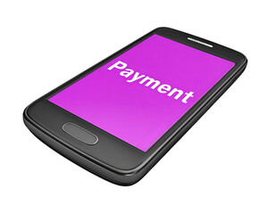 Poster - Mobile phone payment screen technology digital finance electronic device isolated modern—Mobile phone with payment displayed screen digital finance concept isolated transparency background modern