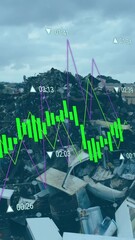 Poster - Animation of financial data processing over landfill site
