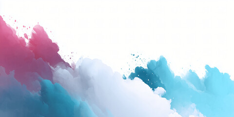 Poster - Abstract multi-colored paint cloud formation on a bright background. A visual representation of artistic expression and vibrant energy.