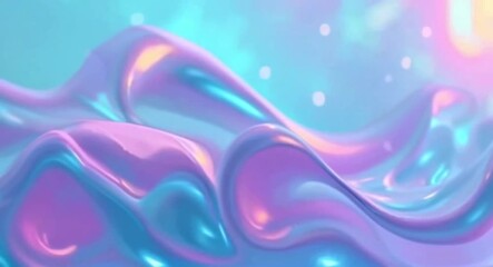 Poster - Holographic waves background animation with smooth flowing motion effect