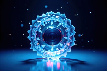 Wall Mural - a blue and white object with a blue center and white edges