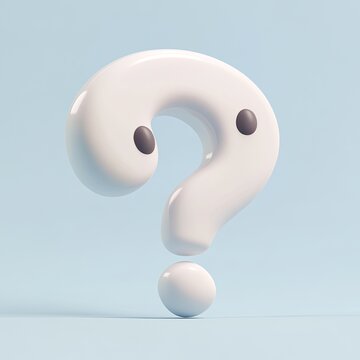 White question mark icon, isolated on a white background.