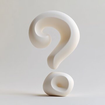 White question mark icon, isolated on a white background.