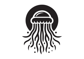 Jellyfish Silhouette Vector Illustration