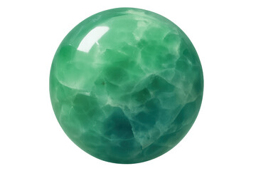Aufkleber - Perfect green marble sphere with polished surface, isolated on transparent background, ideal for digital compositions