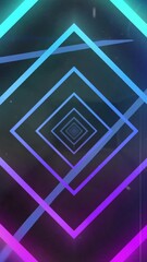 Poster - Animation of neon shapes on black background
