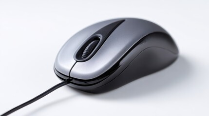 Poster - An ergonomic computer mouse, isolated on a white background, studio shot. Technology, comfort.