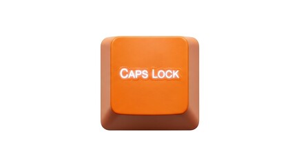 Poster - Isolated orange Caps Lock key on white background