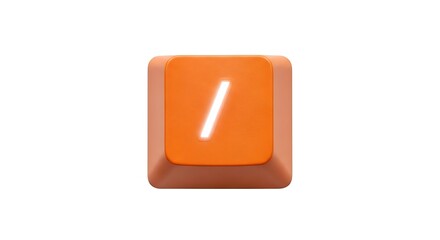 Poster - Orange keyboard key with forward slash symbol on white background
