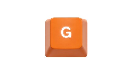 Poster - Orange G Keycap on White Background