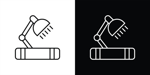 Poster - illuminating knowledge icon. contain study lamp and book, education, lifelong learning at the speed of light thin line style icon symbol sign for your app and web. vector illustration