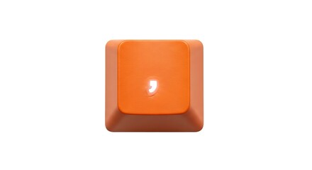 Poster - Orange keyboard key with apostrophe symbol on white background