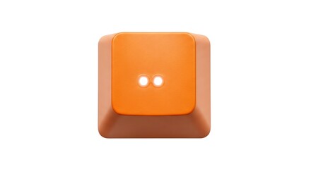 Poster - Orange keyboard key with two dots on white background