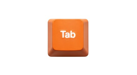 Poster - Orange Tab Key on White Background