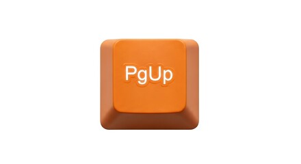 Poster - Orange Page Up (PgUp) Key on a White Background