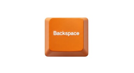 Poster - Orange Backspace Key on White Background