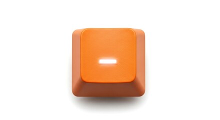 Poster - Orange Keyboard Key with Minus Symbol on White Background
