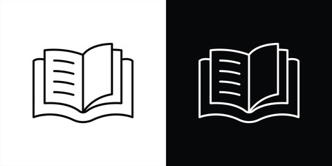 Poster - turning pages of knowledge icon. contain open book symbolizing education, growth, lifelong learning in every flip thin line style icon symbol sign for your app web. vector illustration