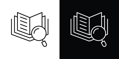 Poster - knowledge uncovered icon. contain depicting discovery, research, power of learning through reading thin line style icon symbol sign for your app web. vector illustration