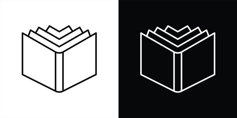 Poster - the gateway of pages icon. contain A timeless open book icon representing knowledge, curiosity, and infinite learning icon, thin line style symbol sign. vector illustration