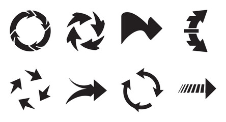 Poster - Collection of black arrows icons and elements for design and infographic purposes