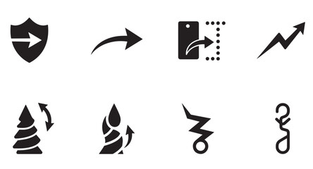 Poster - Collection of minimalist black and white icon designs for user interface and web design elements