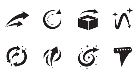 Poster - Collection of stylish black arrows and directional symbols for infographics and modern designs