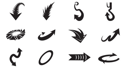 Poster - Diverse collection of vector arrows with various styles and directions for design elements