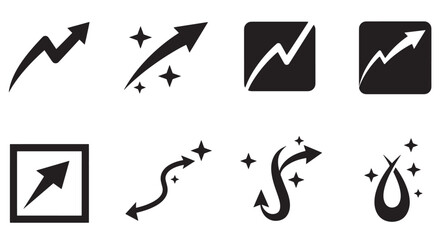 Poster - Vector illustrations of upward arrows and star symbols for design and business concepts