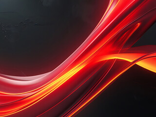 Poster - Dynamic abstract background with glowing red and orange light waves on dark texture. ai