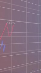 Poster - Financial data and stock market trends animation over grid background