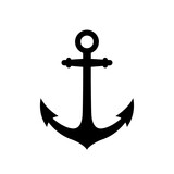 A black anchor on a solid transparent background.