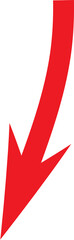 Poster - Bold red arrow points downward against black background