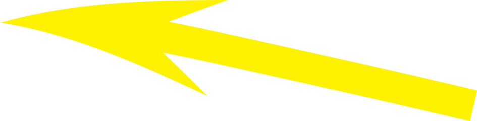 Poster - Bright yellow arrow pointing up and left on black background